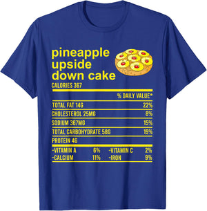 Thanksgiving Pineapple Upside Down Cake Nutrition Facts Food T-Shirt - T-Shirt | Royal