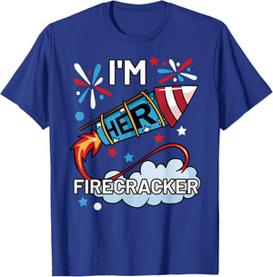 I'm Her Firecracker July 4th Matching Couple Cute T-Shirt - T-Shirt | Royal