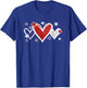 Cute Red White Blue Hearts And Stars For Patriotic Women T-Shirt - T-Shirt | Royal