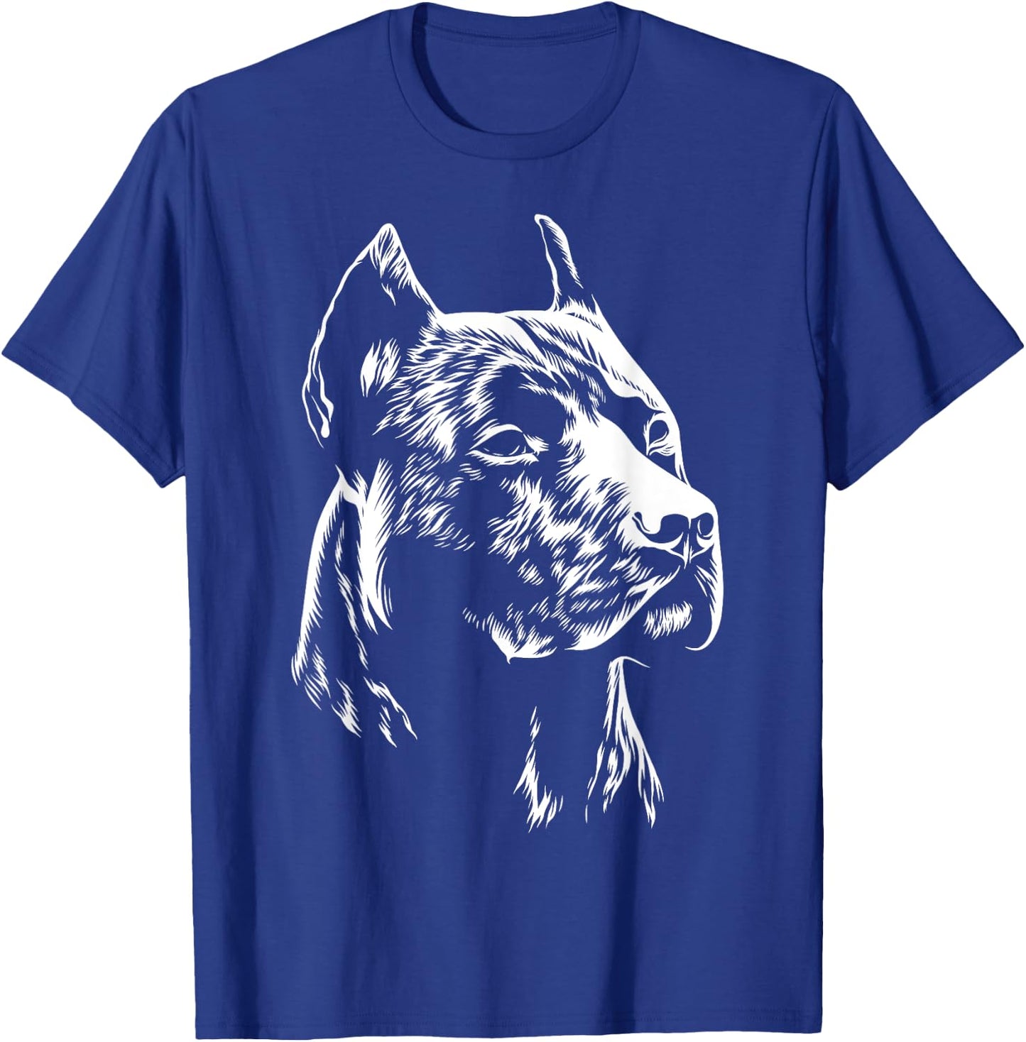 White Portrait | American Pitbull Terrier T-Shirt - T-Shirt | Royal