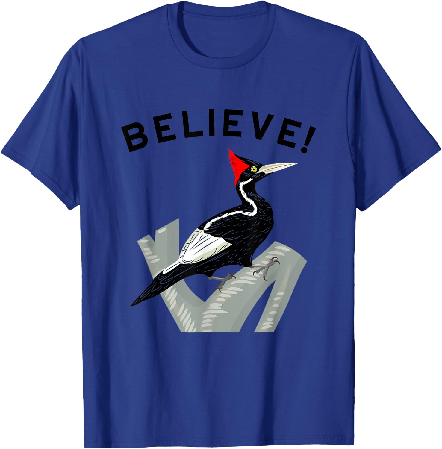 Birdwatching Gifts for Birders Endangered Ivory-Billed Woodpecker T-Shirt - T-Shirt | Royal