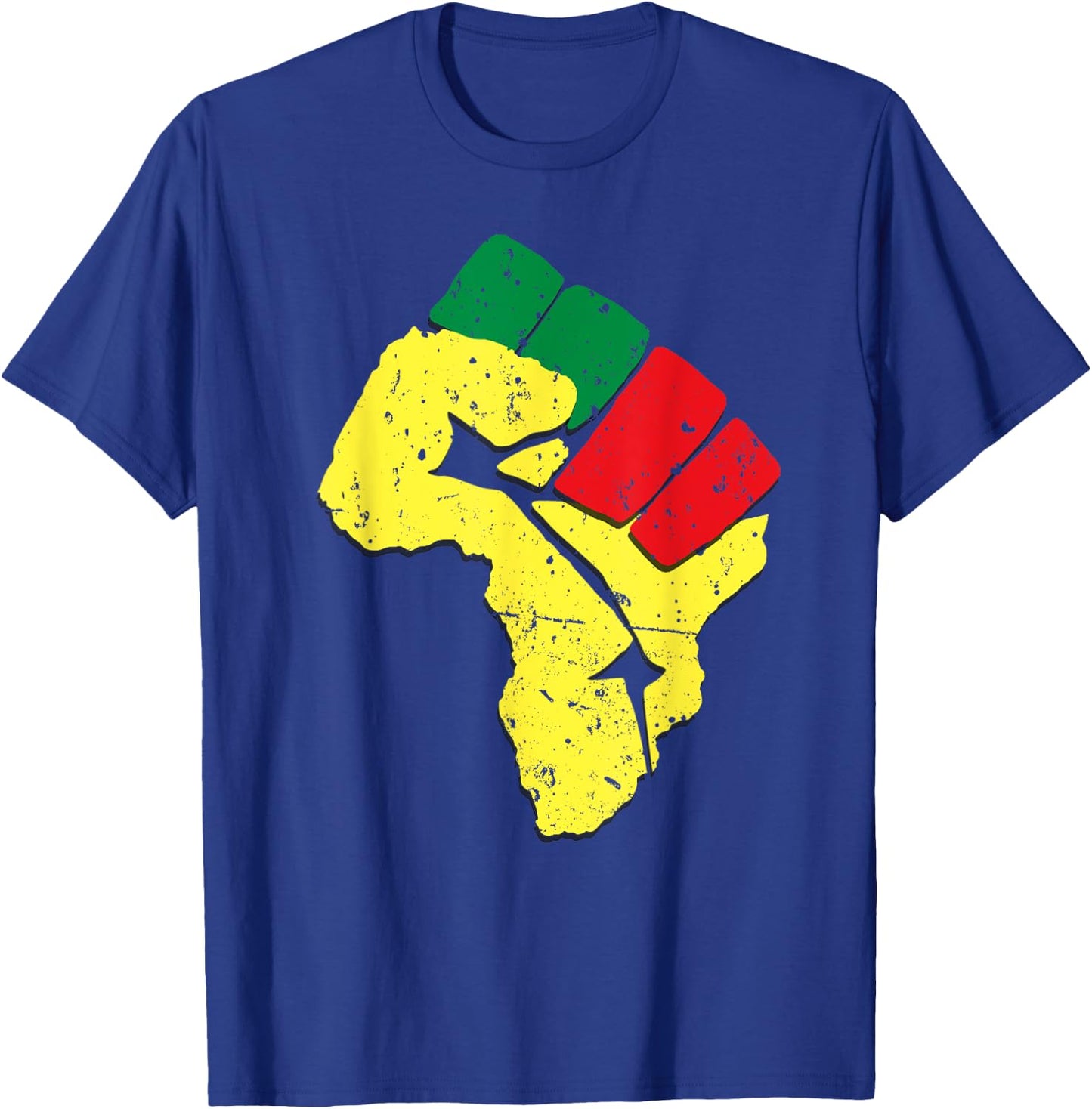 Black History Shirt Pan African Flag Colors Resist Fist T-Shirt - T-Shirt | Royal