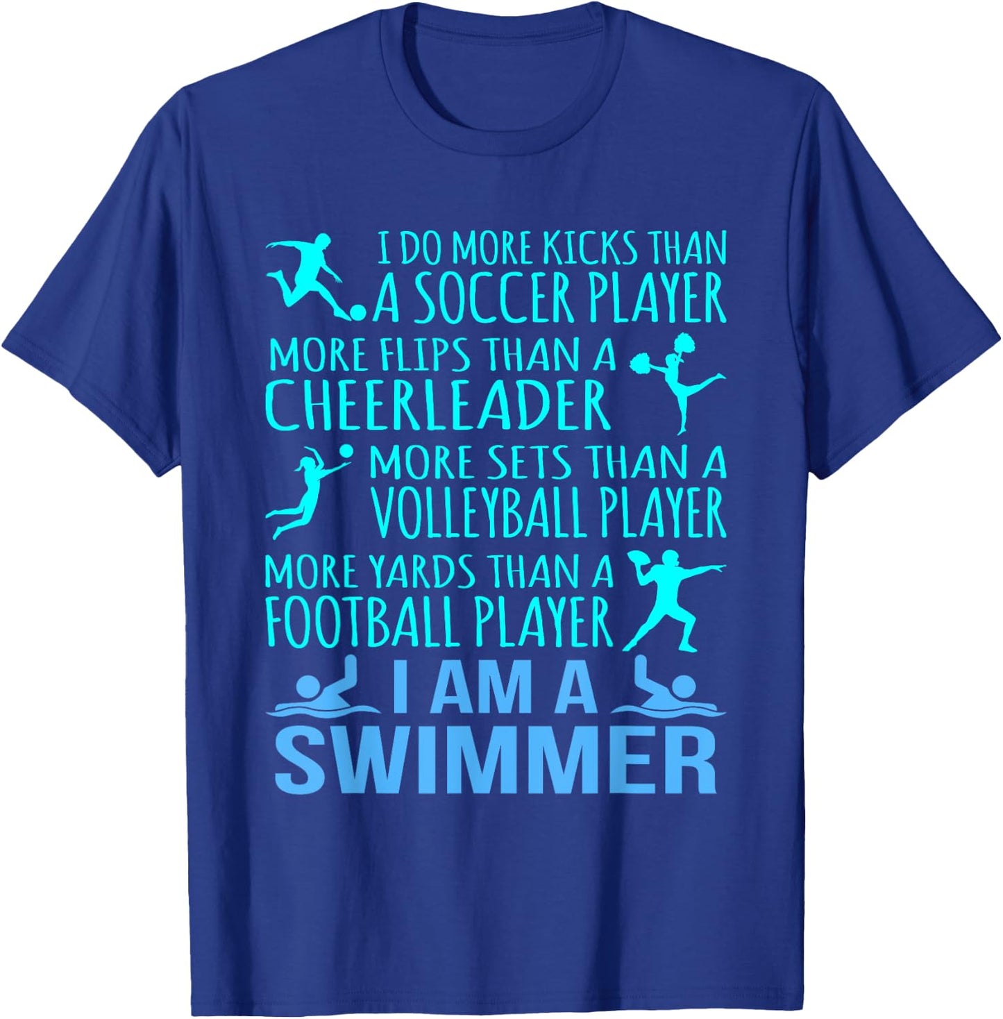 I Am A Swimmer Funny Swimming Swim Coach Men Women Graphic T-Shirt - T-Shirt | Royal