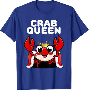 Women's Crab Queen Shirt | Girls , Black T-Shirt - T-Shirt | Royal