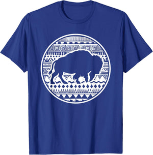 American Bison Animal Lover Vintage Tribal Buffalo T-Shirt - T-Shirt | Royal