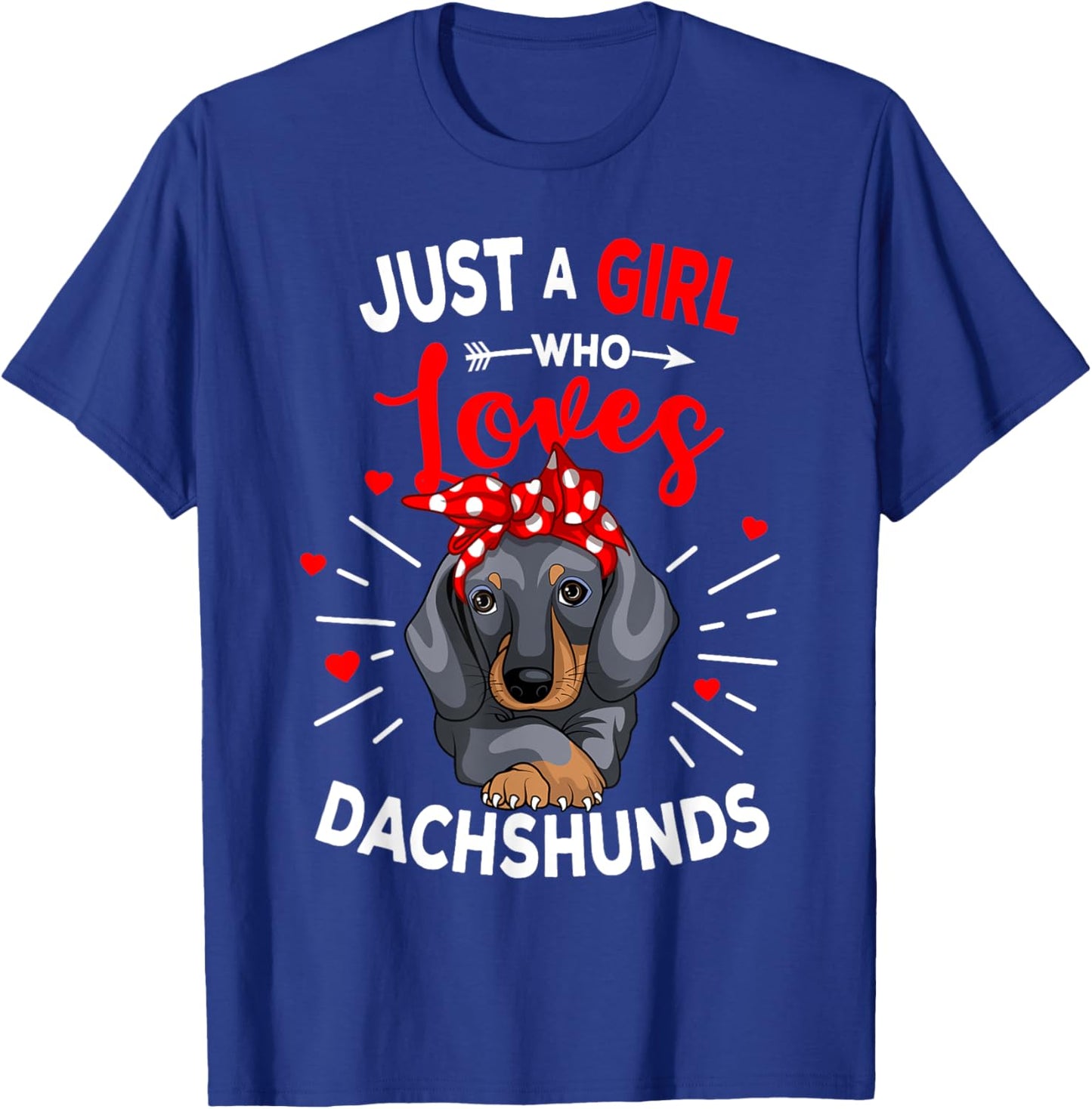 Just a Girl who loves Dachshunds Weiner Dog Lover Girls Gift T-Shirt - T-Shirt | Royal
