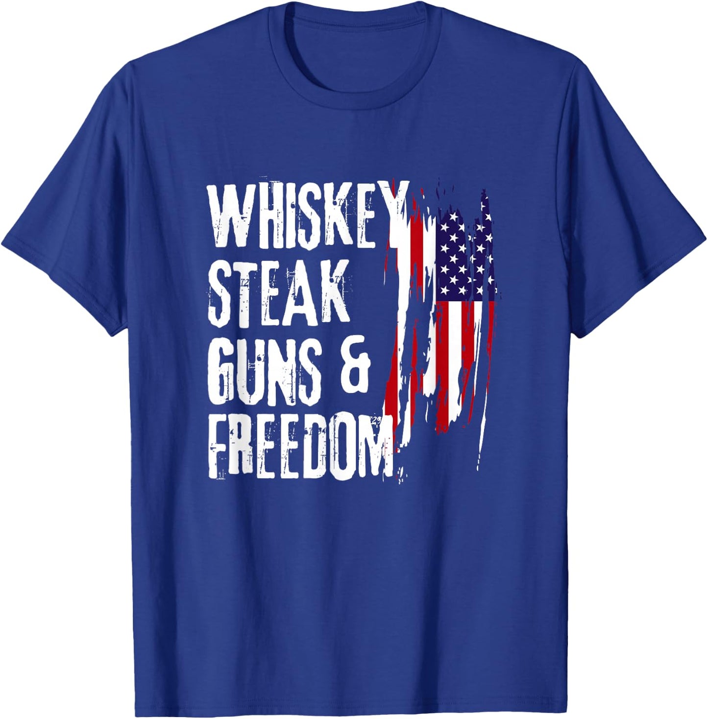 Whiskey Steak Guns & Freedom Cool Whiskey Freedom T-Shirt - T-Shirt | Royal