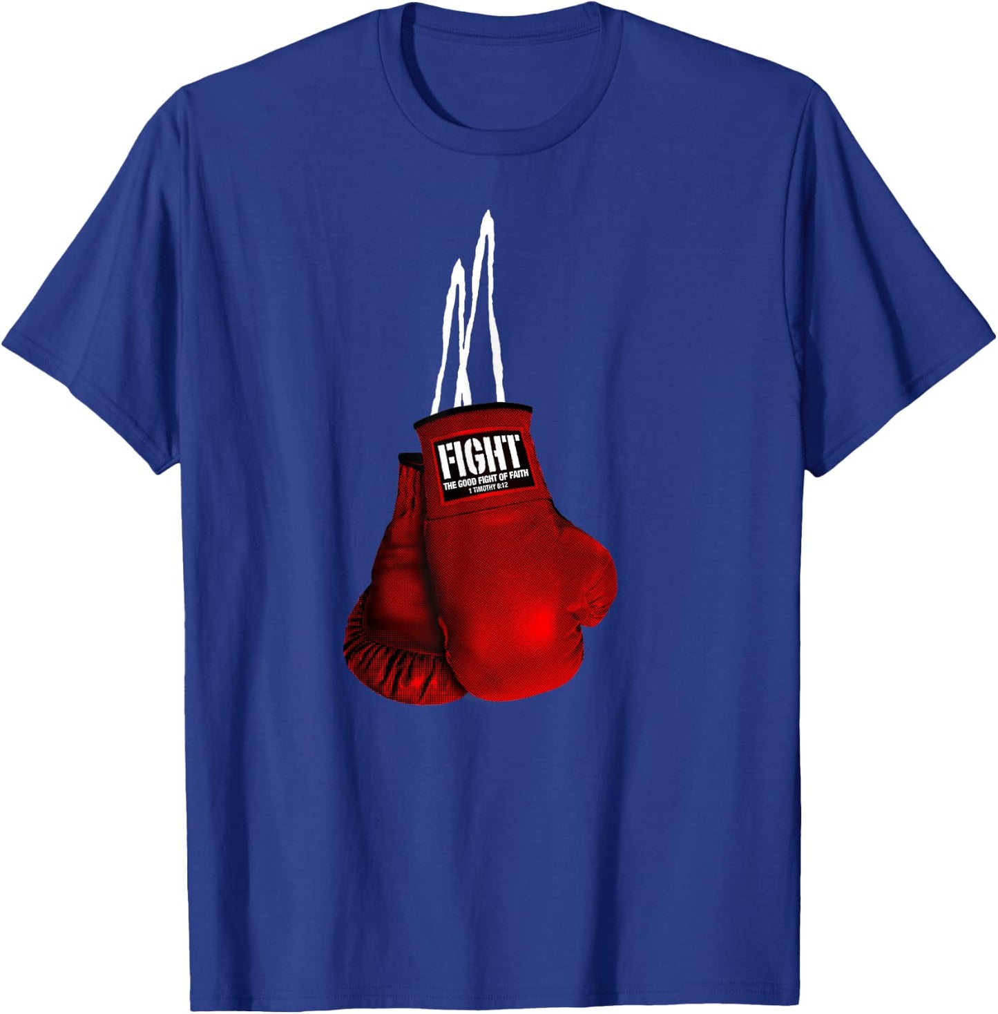Fight the good of Faith Christian Christian Boxing T-Shirt - T-Shirt | Royal
