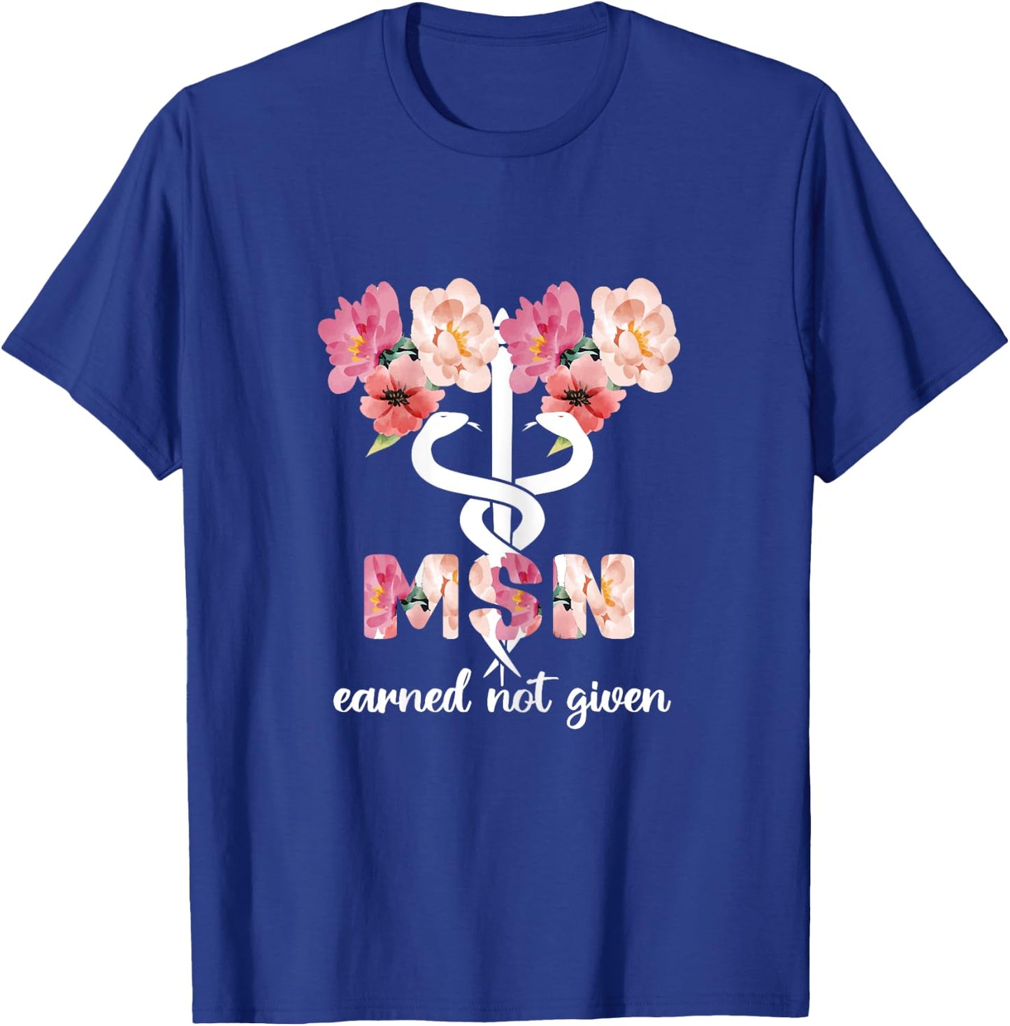 Master Of Science In Nursing Student Nurse Caduceus T-Shirt - T-Shirt | Royal