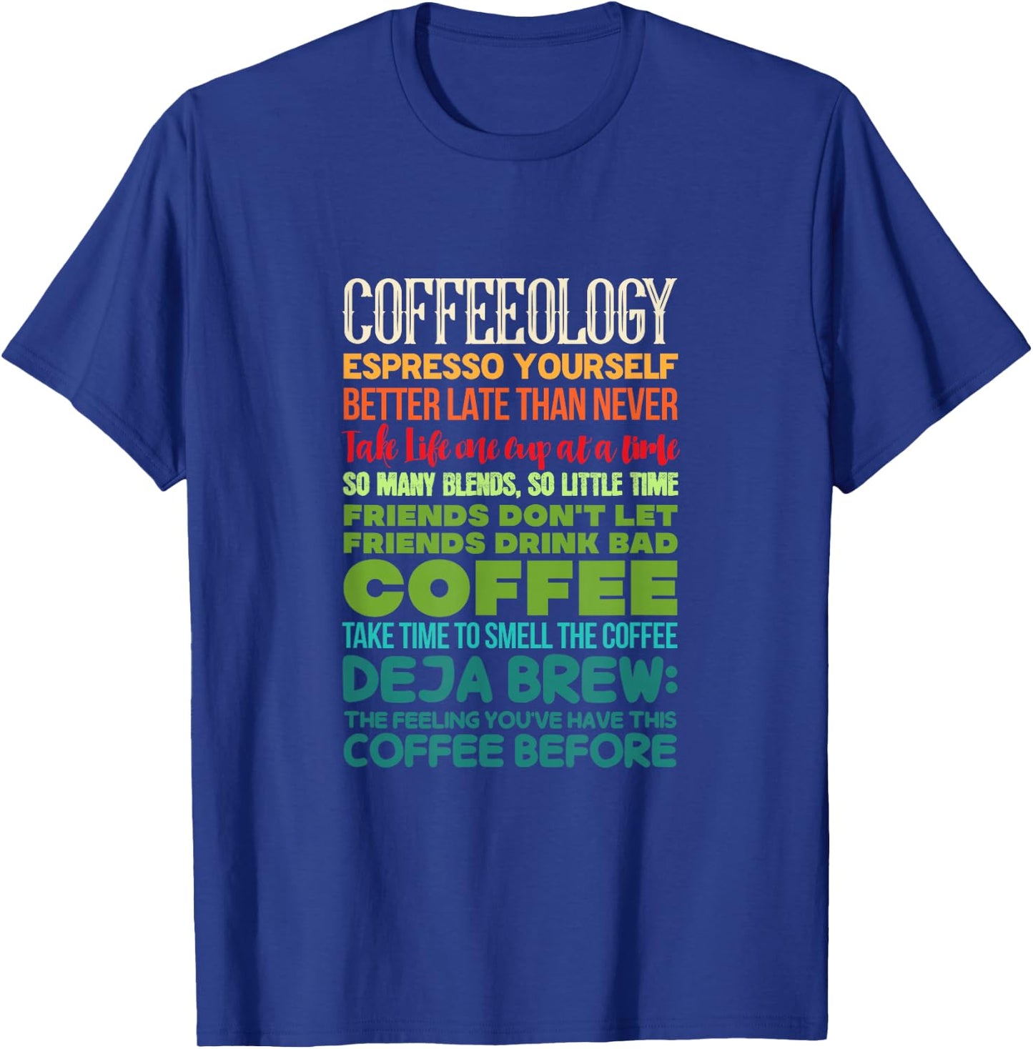 Coffeeology Coffee Espresso Latte Caffeine Drinking Retro T-Shirt - T-Shirt | Royal