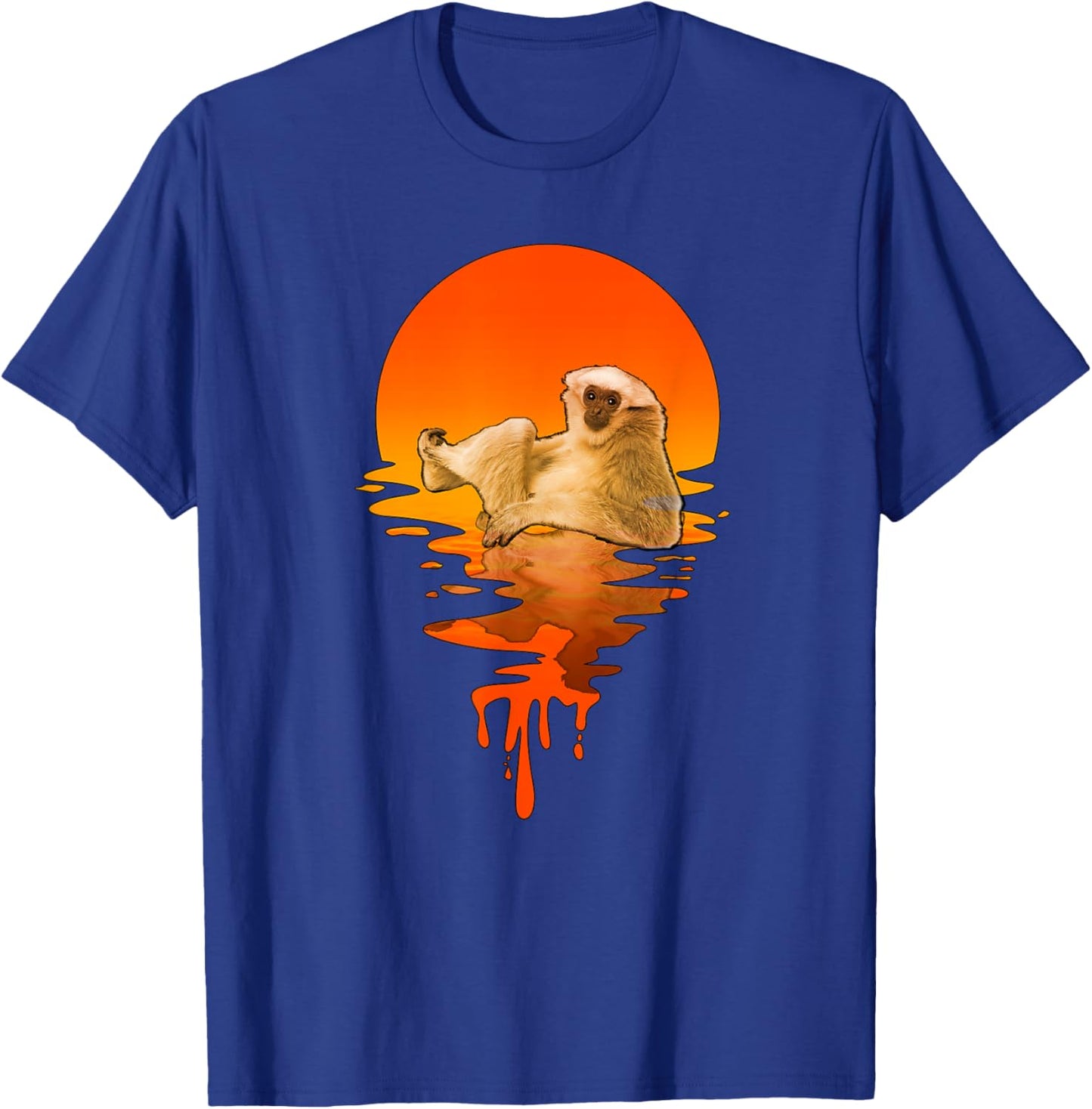 Vintage Retro Style Gibbon T-Shirt - T-Shirt | Royal