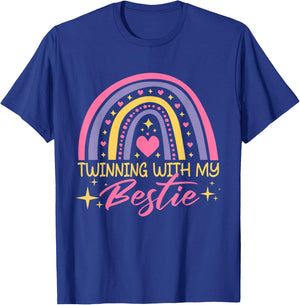 Matching Twin Spirit Week Twinning With My Bestie Rainbow T-Shirt - T-Shirt | Royal