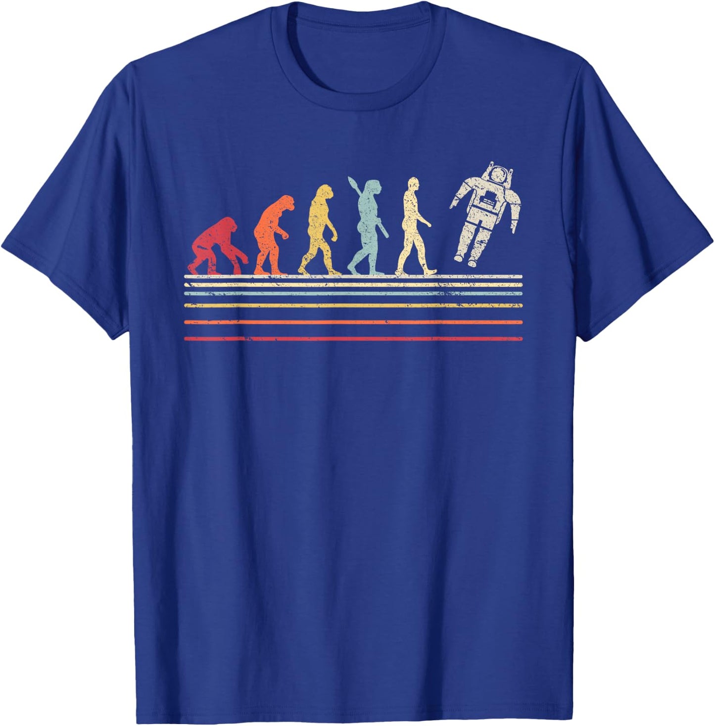 Pack A Punch Astronaut Retro Spaceman - Men's Black Short Sleeve Classic Fit - Small T-Shirt - T-Shirt | Royal