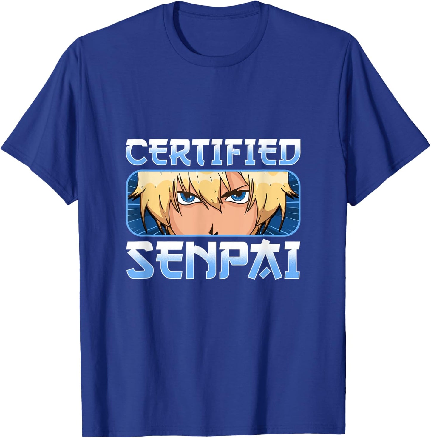 Funny Anime Merch for Teen Boys and Weebs - Certified Senpai T-Shirt - T-Shirt | Royal