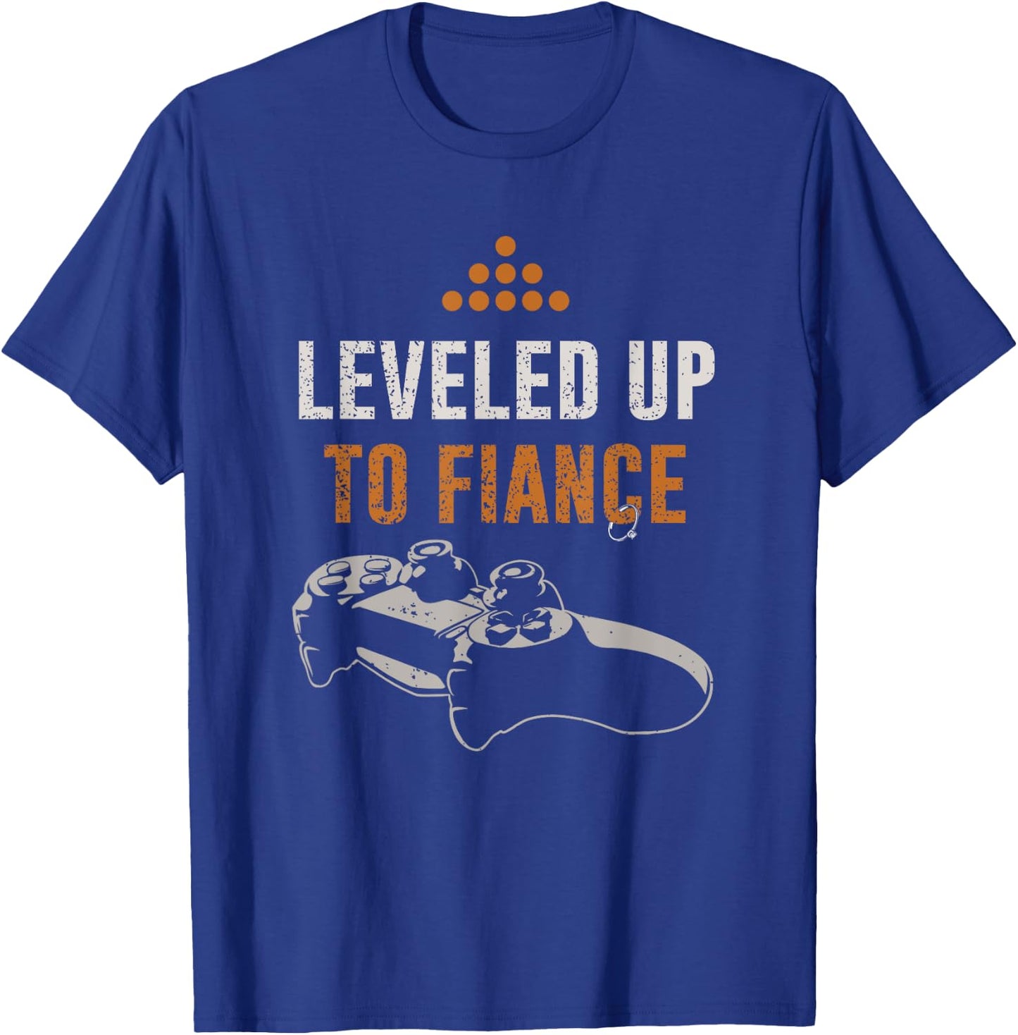 Leveled Up To Fiance - Gaming Fiance - Cute Couple T-Shirt - T-Shirt | Royal