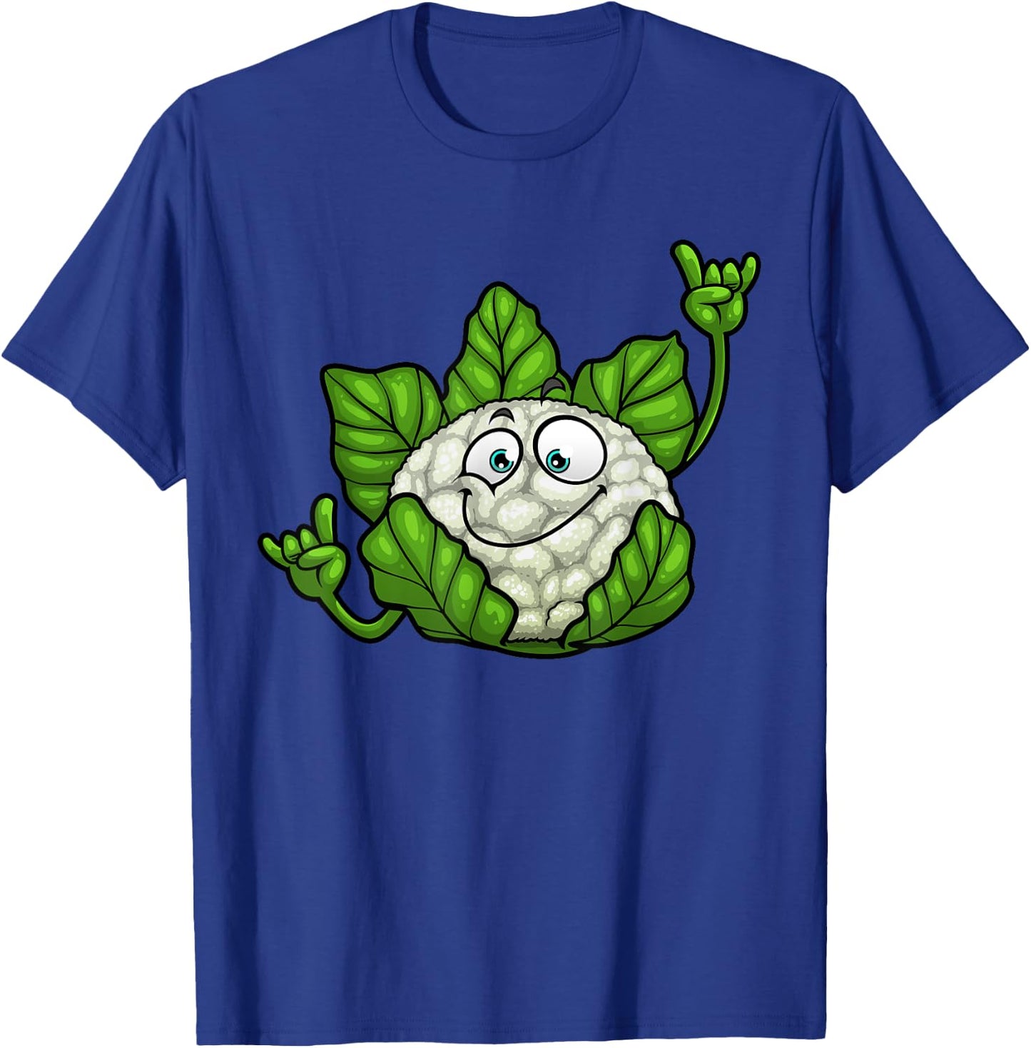 Funny Cauliflower Designs Women Veggie Lover Vegan T-Shirt - T-Shirt | Royal