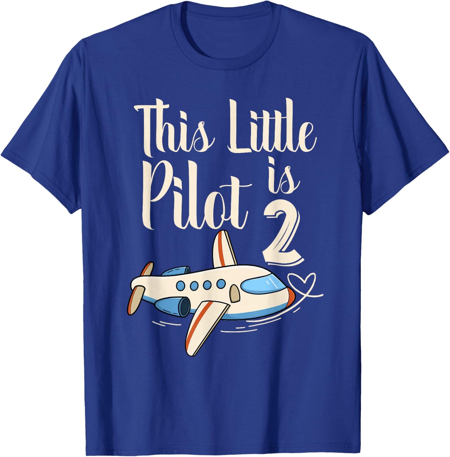 Kids 2 Year Old Boy Girl Airplane Pilot 2nd Birthday Party T-Shirt - T-Shirt | Royal