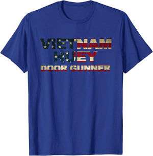 Vietnam Huey T Shirt Door Gunner Us Flag Us Flag T-Shirt - T-Shirt | Royal