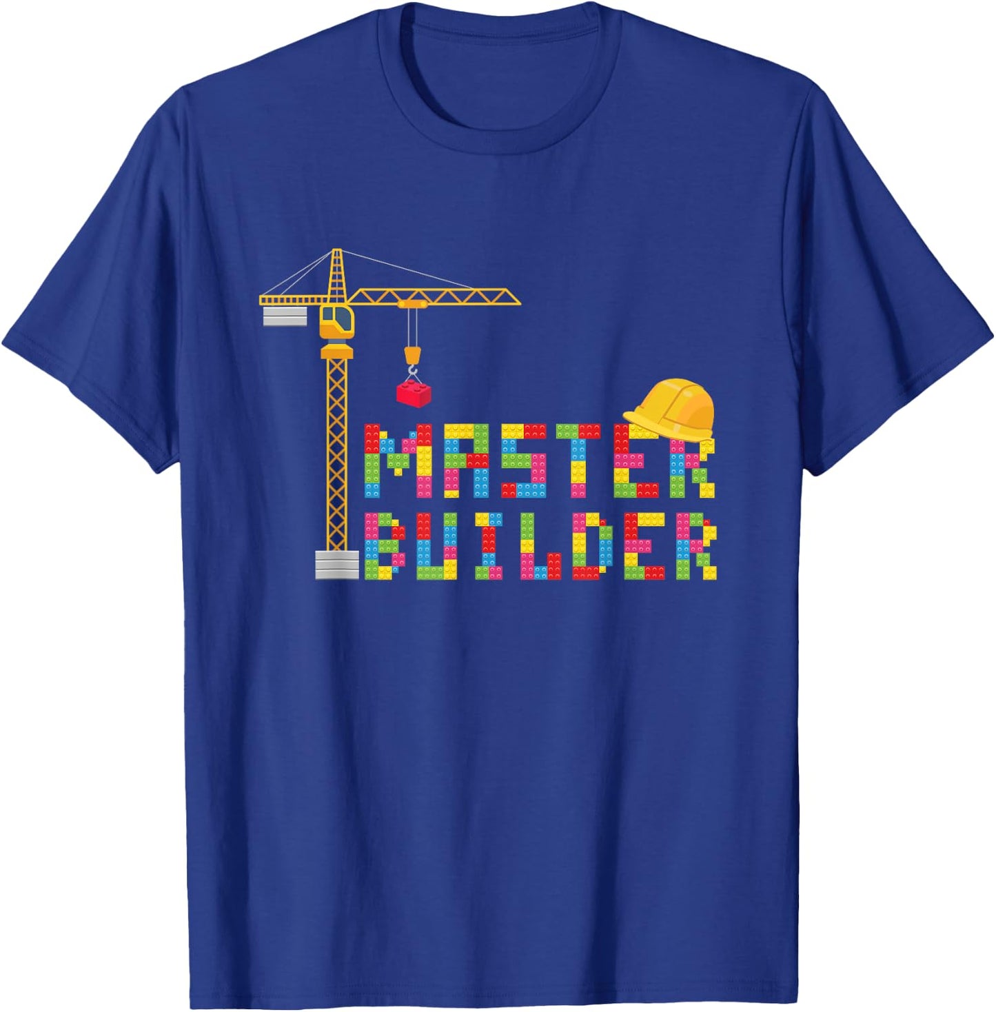 Master Builder Engineer Construction Building Bricks Blocks T-Shirt - T-Shirt | Royal