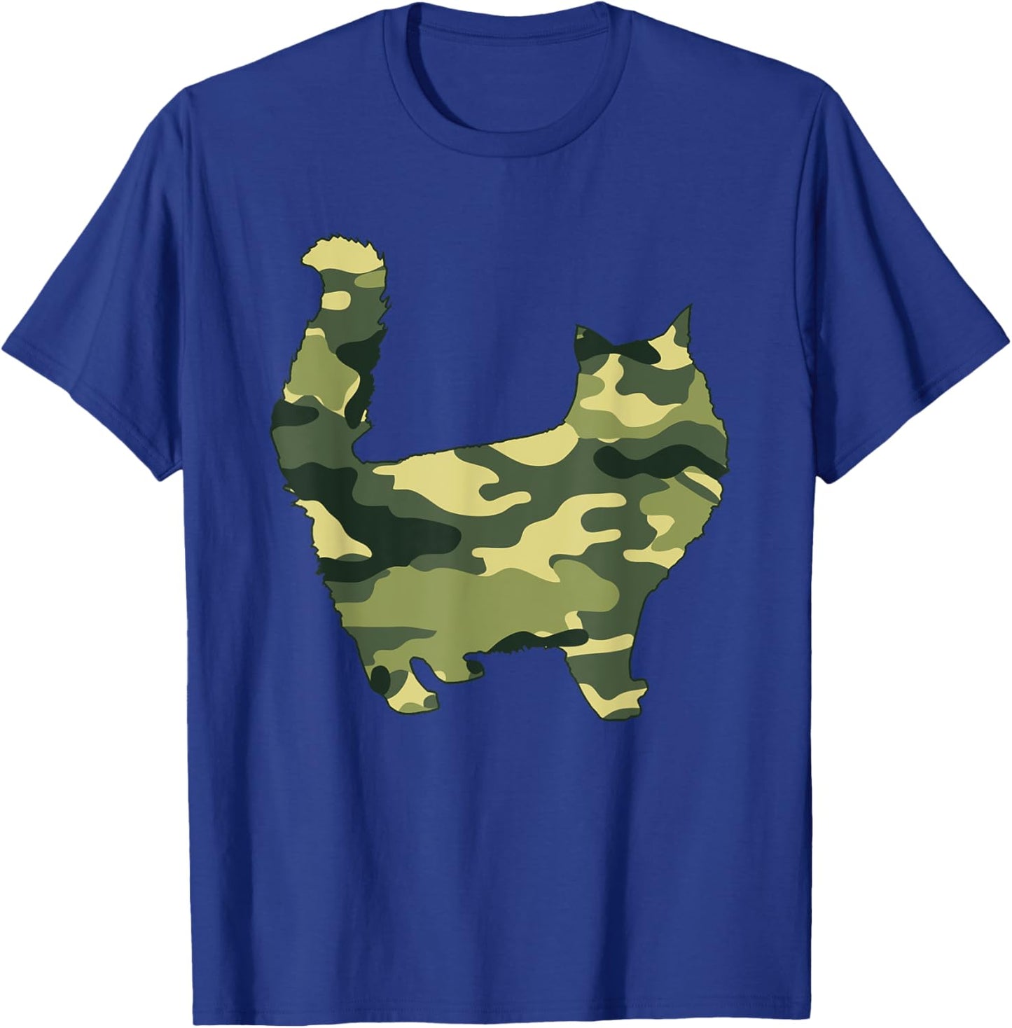 Military Cat Camo Men Print US Feline Pet Kitty Veteran Gift T-Shirt - T-Shirt | Royal