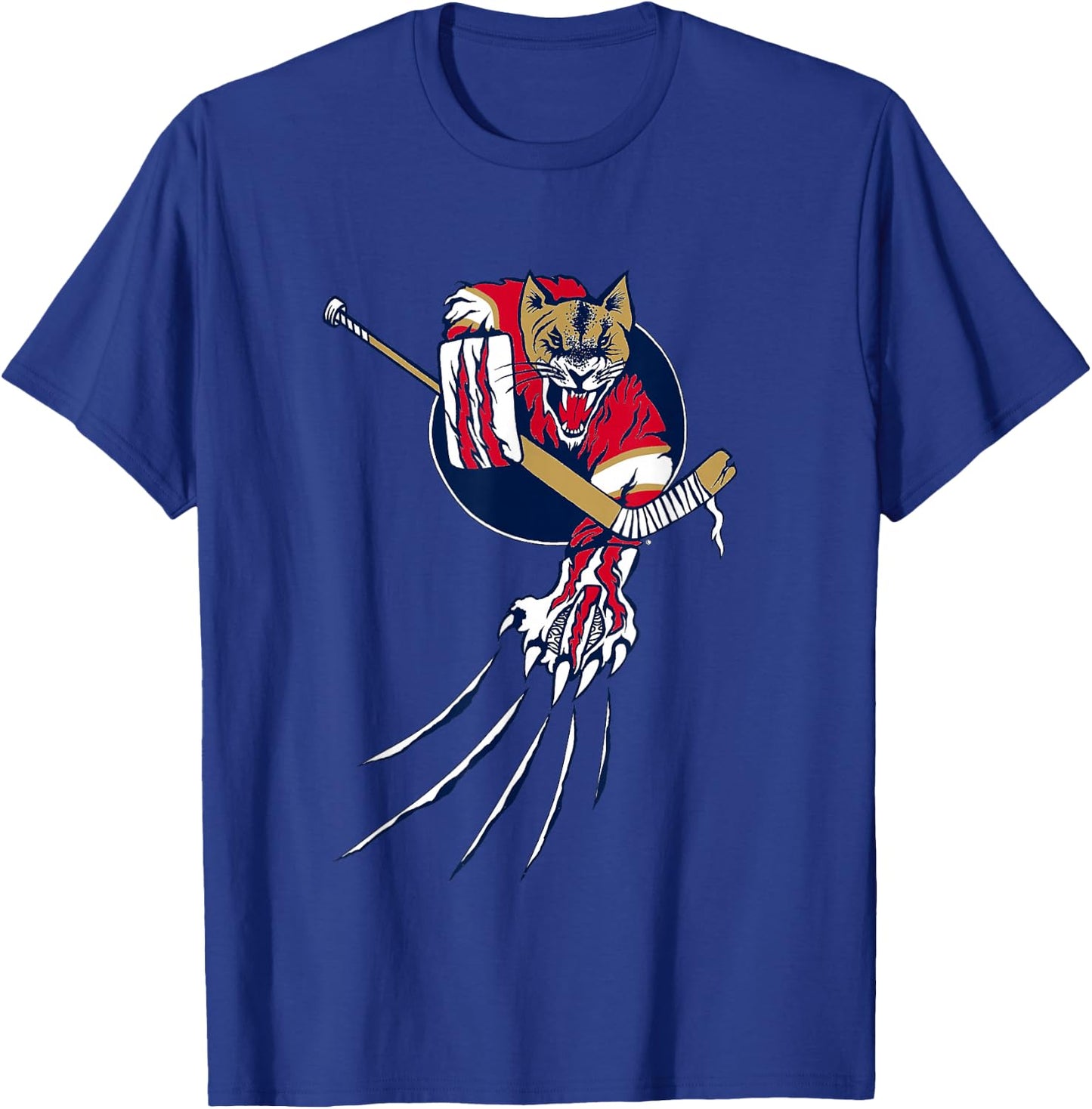 Ice Beast Lion Panther Cougar Hockey Claws Logo T-Shirt - T-Shirt | Royal