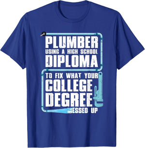 Funny Plumber Art Women Steamfitter Tools Plumbing T-Shirt - T-Shirt | Royal