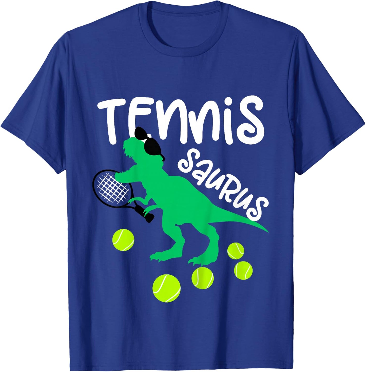 Toddler Tennis Dinosaur for Boys and Girls Funny T-Shirt - T-Shirt | Royal