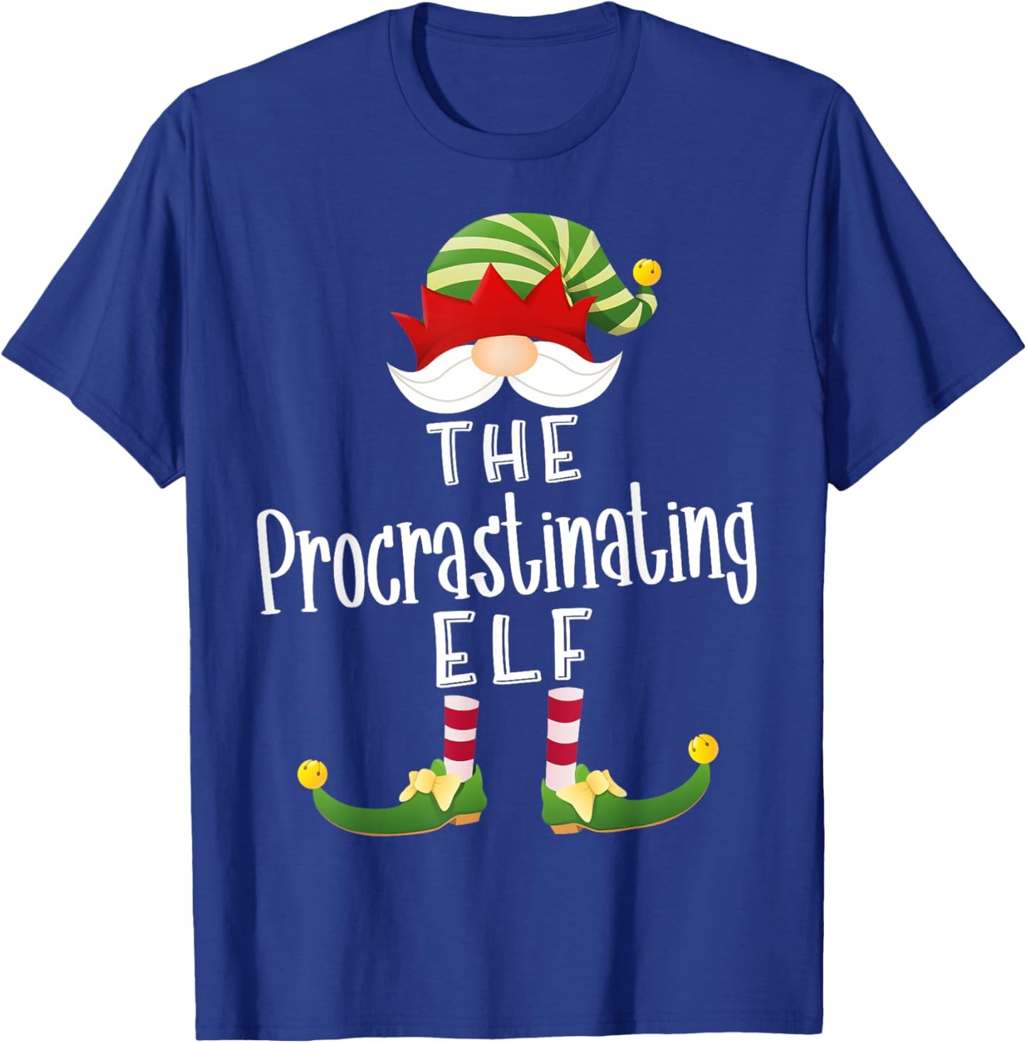 Procrastinating Elf Group Christmas Funny Pajama Party T-Shirt - T-Shirt | Royal