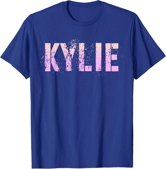 Vintage Kylie Girls Name Grunge Pink Custom Birthday Mom Sis T-Shirt - T-Shirt | Royal