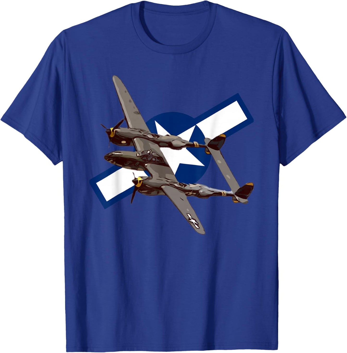 American WW2 Planes P-38 Airplane Spotting T-Shirt - T-Shirt | Royal