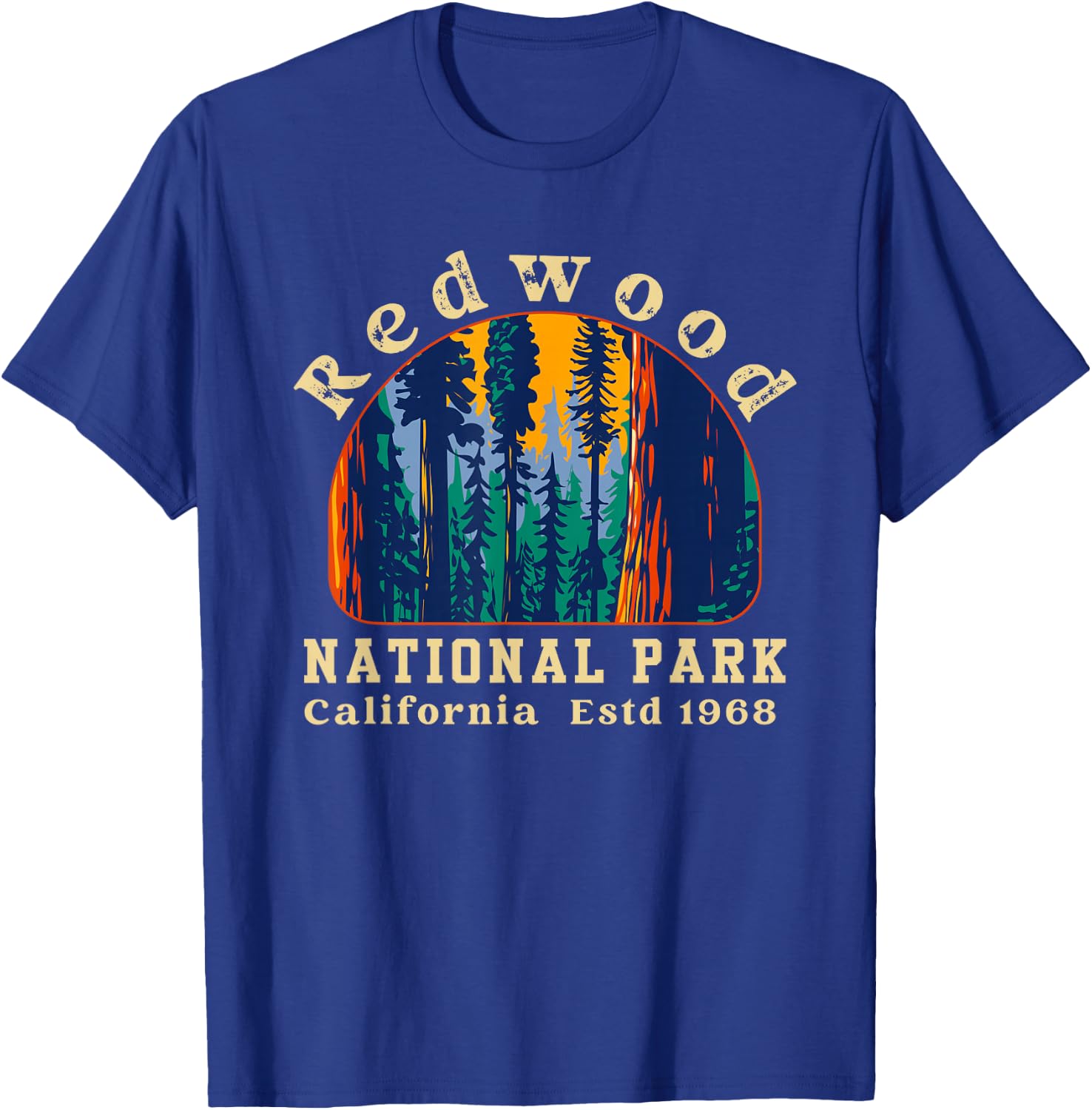 Redwood National Park California Retro Vintage Camping Gifts T-Shirt - T-Shirt | Royal