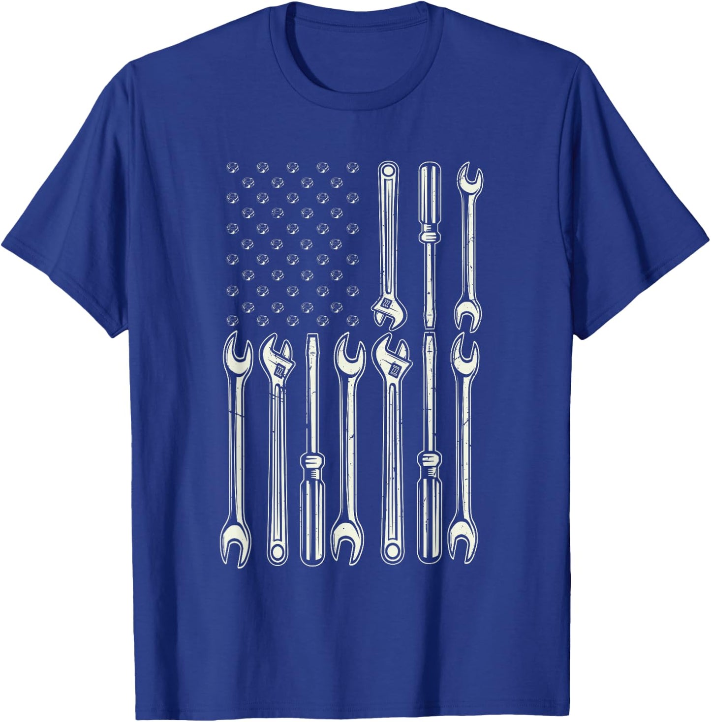 Mechanic USA Flag Patriotic Flag Mechanic T-Shirt - T-Shirt | Royal