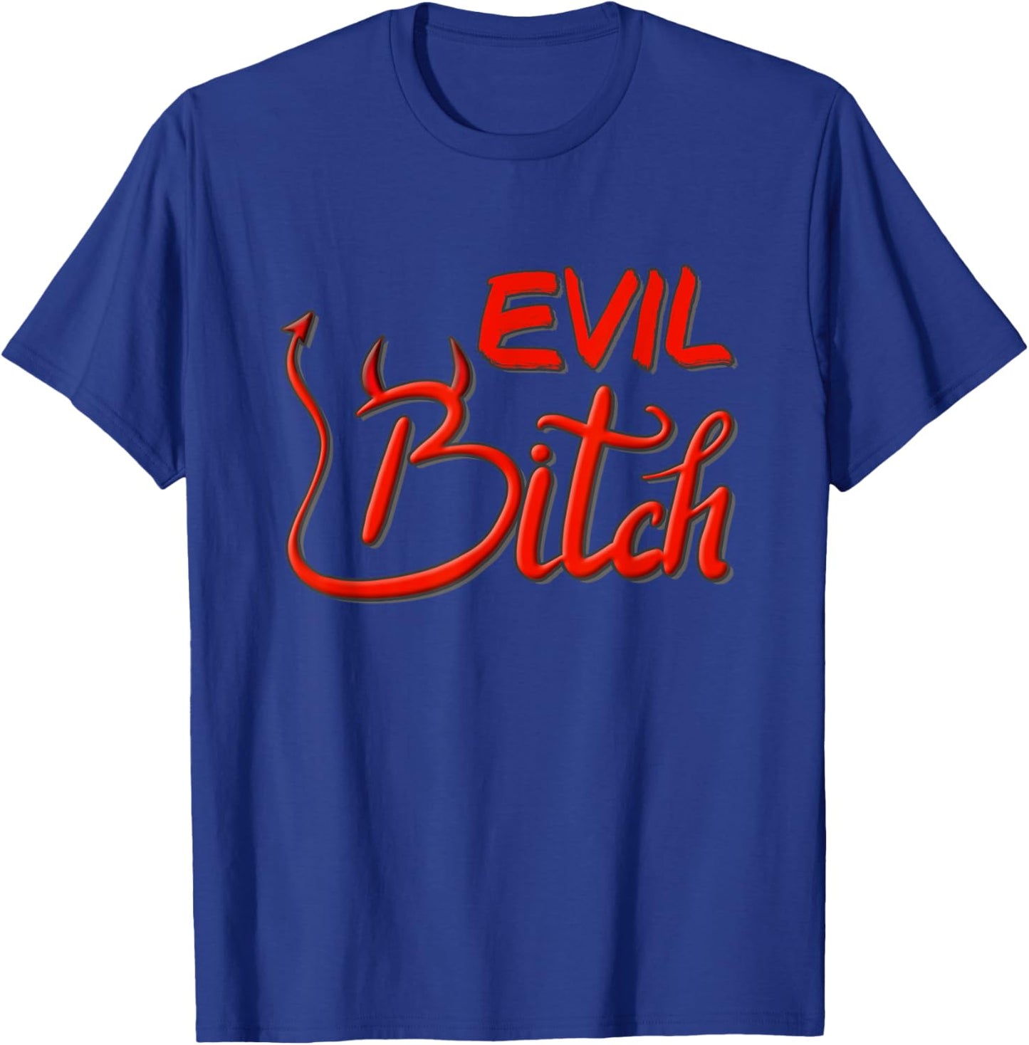 Evil Bitch Devil Horns T-Shirt - T-Shirt | Royal