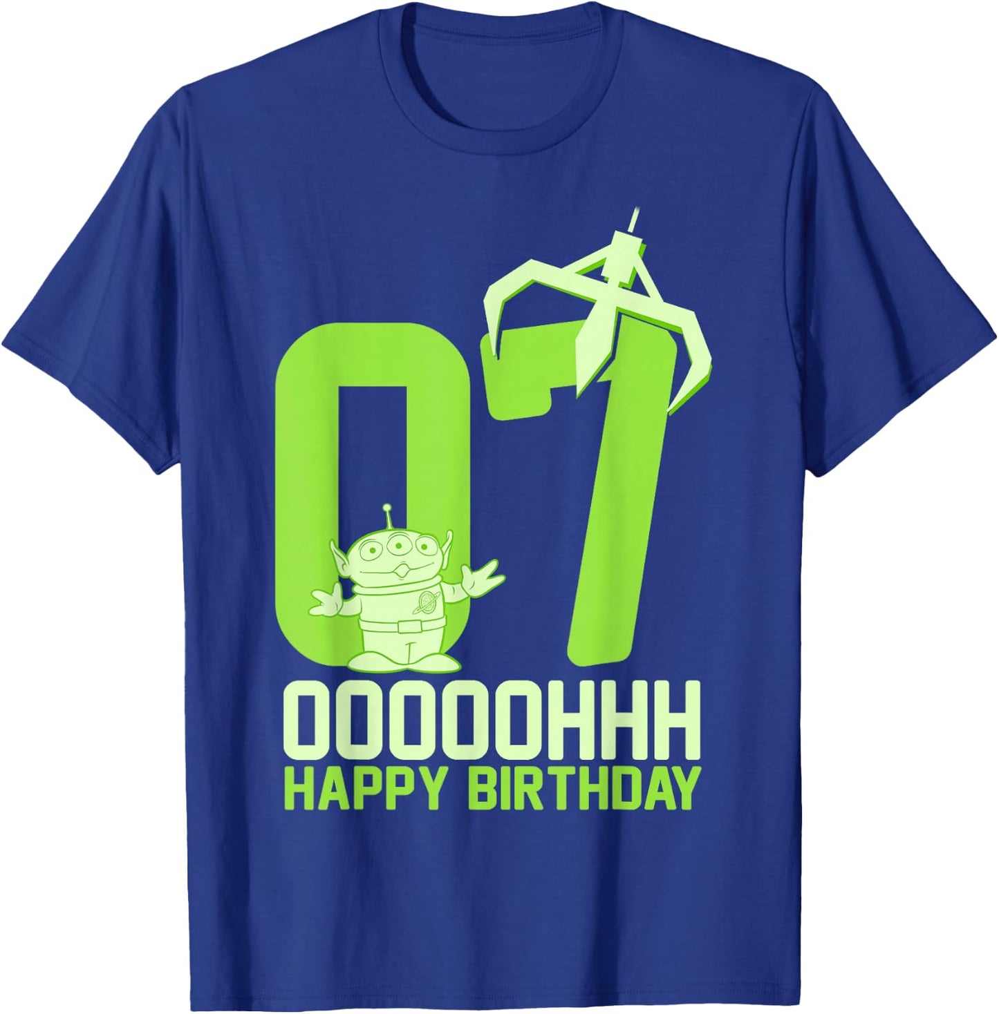 Disney Pixar Toy Story Alien OOOOH Happy 7th Birthday T-Shirt - T-Shirt | Royal