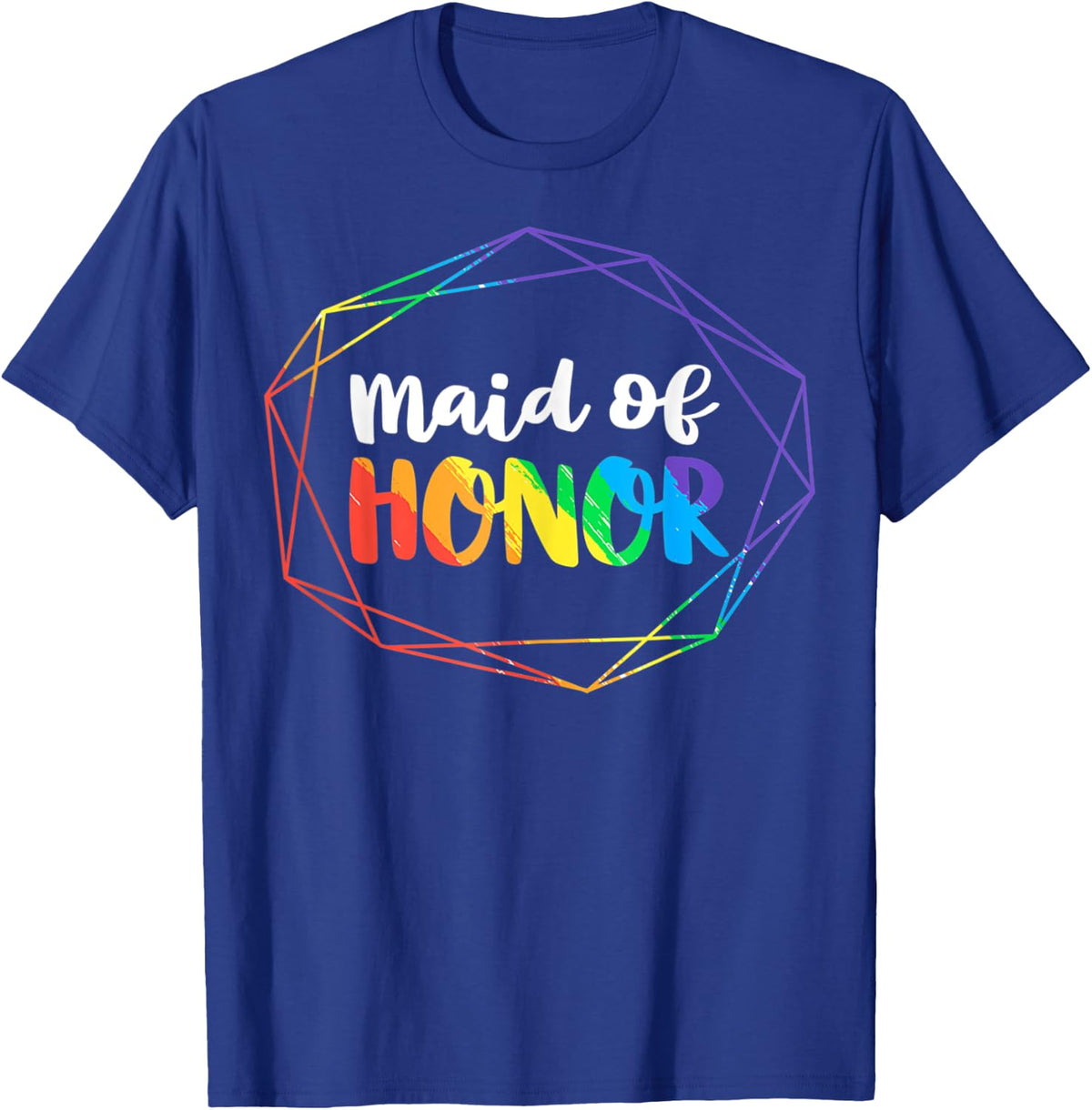 Maid of Honor Lesbian Bachelorette Party Diamond Wedding T-Shirt - T-Shirt | Royal
