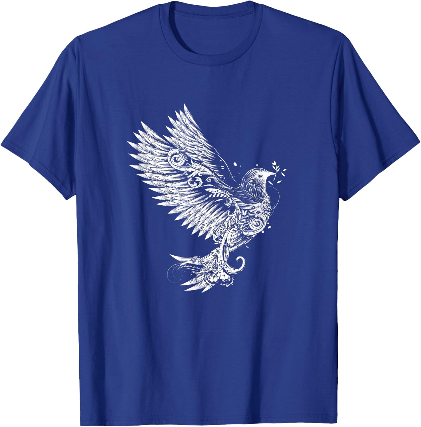 Drawing of an ornamental decorated white dove T-Shirt - T-Shirt | Royal
