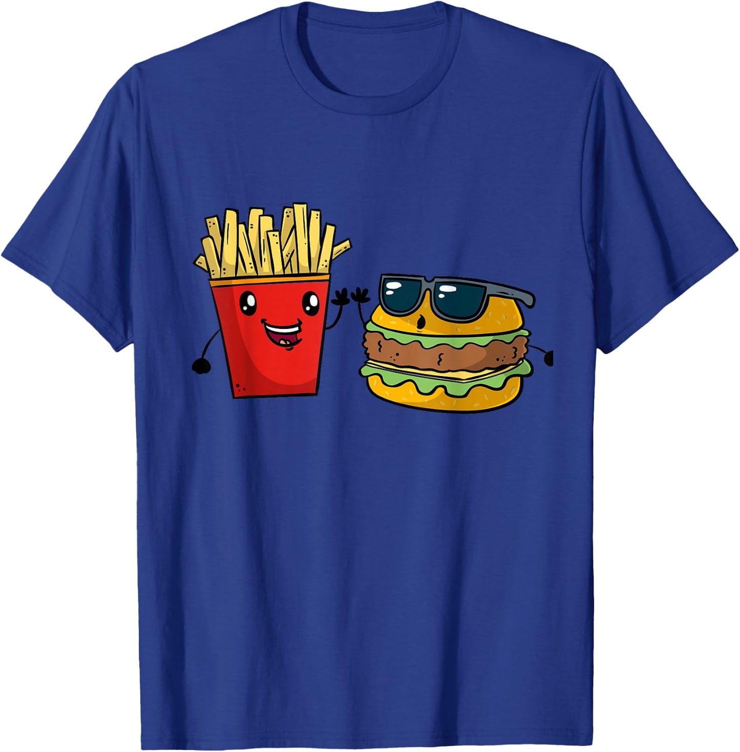 Funny Fast Food Hamburger French Fries Besties Gift T-Shirt - T-Shirt | Royal