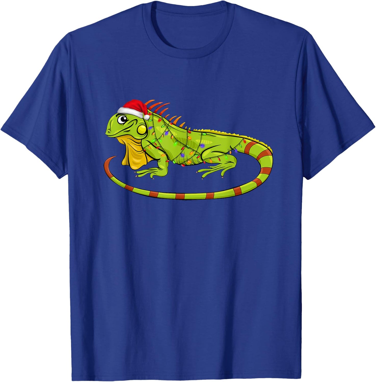 Iguana Christmas Light Sweater Funny Animals Lover Xmas Gift T-Shirt - T-Shirt | Royal