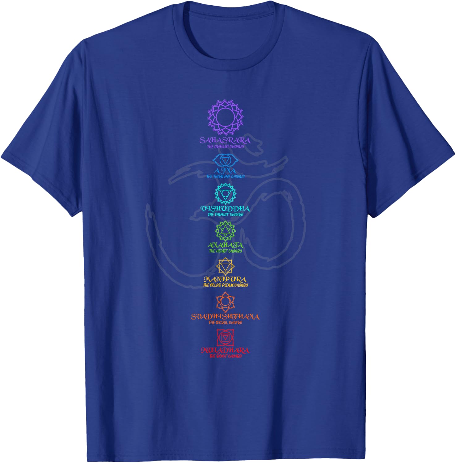 Spirituelle Yoga Shirts Fr Mnner und Frauen Women's Yoga Meditation Spiritual Body Energy Centres Chakra Black Short Sleeve Classic Fit S T-Shirt - T-Shirt | Royal