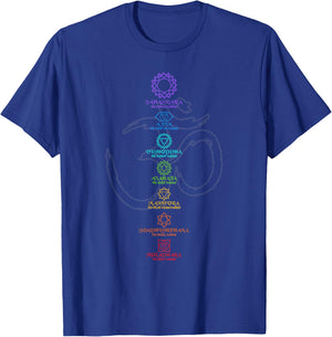 Spirituelle Yoga Shirts Fr Mnner und Frauen Women's Yoga Meditation Spiritual Body Energy Centres Chakra Black Short Sleeve Classic Fit S T-Shirt - T-Shirt | Royal