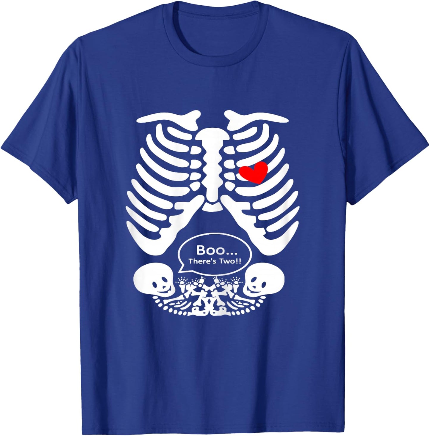 Twins Baby Bump Pregnant Women Mom Mama Announcement Costume T-Shirt - T-Shirt | Royal