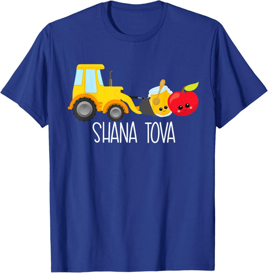 Shana Tova Trucks Loader Apple & Honey Funny Rosh Hashanah T-Shirt - T-Shirt | Royal