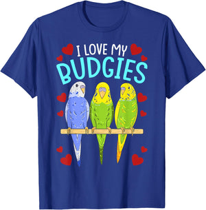 Funny Birds Parrots I Love My Budgies Cockatoo Bird Parrot T-Shirt - T-Shirt | Royal
