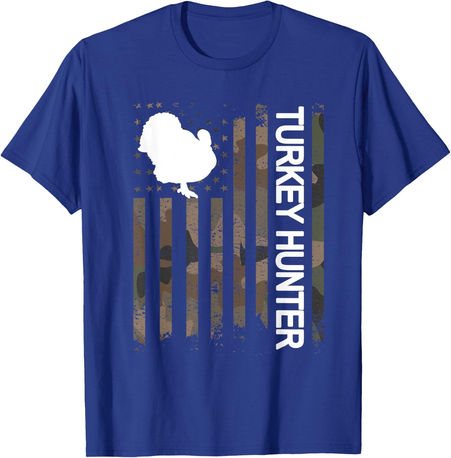 Turkey Hunter American Flag Turkey Hunting Lover Men T-Shirt - T-Shirt | Royal