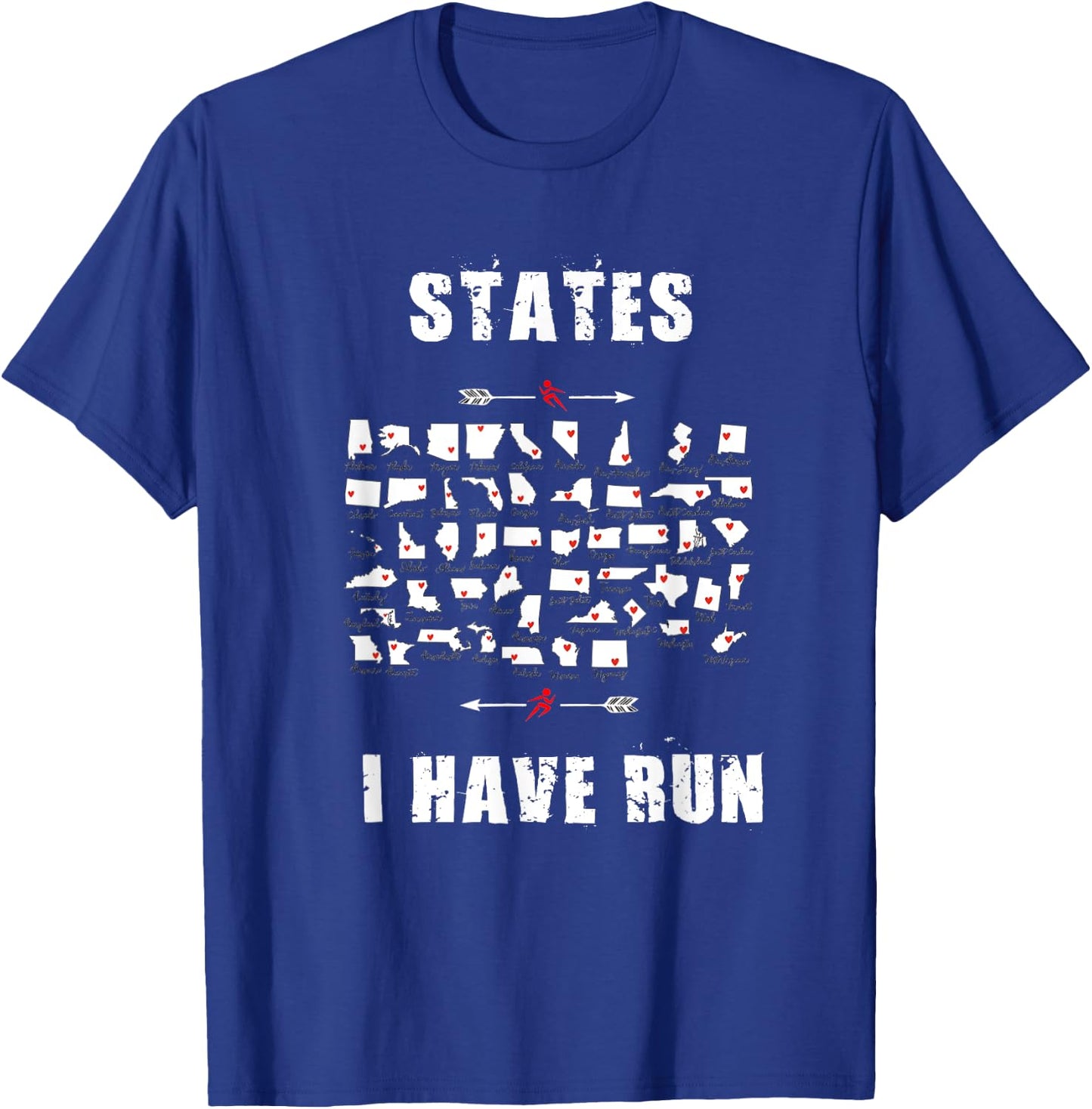 I Have Run 50 States Club Halffanatics Marathon Enthusiasts T-Shirt - T-Shirt | Royal