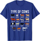 Types of Cows Shirt - Farmer Cow T-Shirt - T-Shirt | Royal