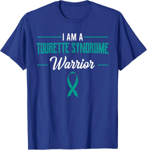 Tourette Syndrome Warrior Teal Ribbon Coprolalia Gift T-Shirt - T-Shirt | Royal