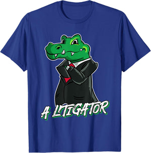 A Litigator Funny Lawyer Alligator In Suit Gift T-Shirt - T-Shirt | Royal