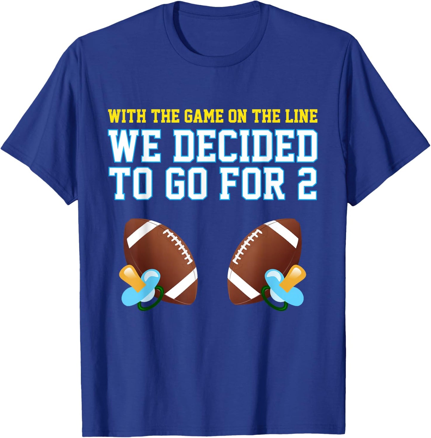 Dad of Twins : Mom of Twins : Football T-Shirt - T-Shirt | Royal