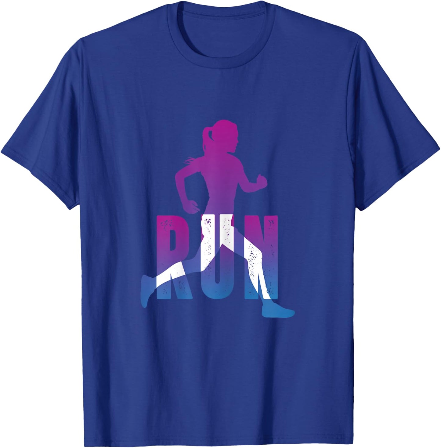 Run Running Girl Cross Country Inspirational T-Shirt - T-Shirt | Royal